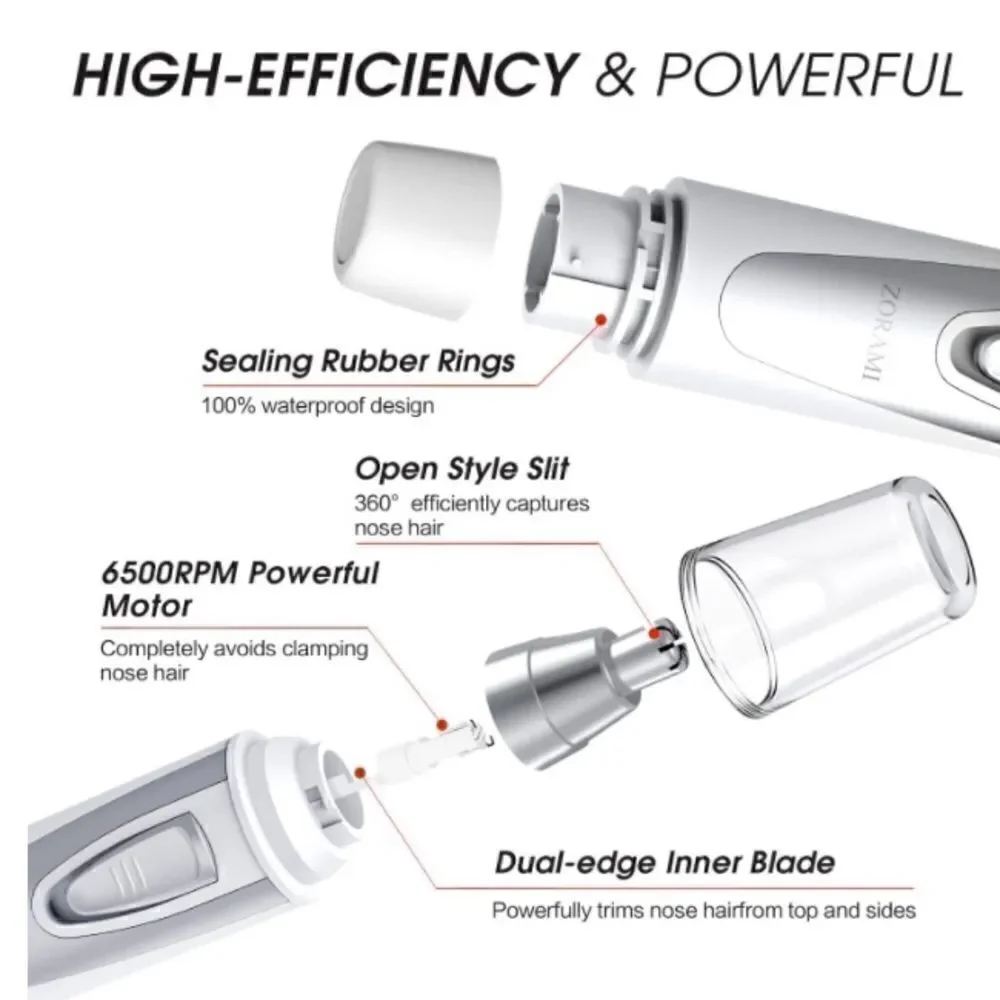 Ear and Nose Hair Trimmer Clipper - Professional Painless Eyebrow & Facial Hair